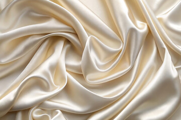 Obraz premium pattern Background fabric silk ivory Texture bride silky curve glossy satin affectionate industry drapery wave seductive bedding white fashion clothes drape curtain shiny clothing material depth