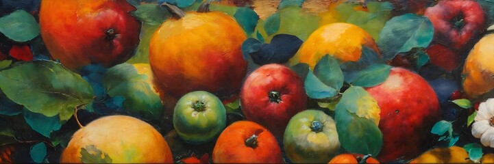 Pintura de frutas tropicales