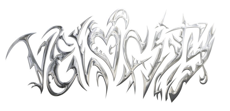 Velocity Liquid Typography Chrome Metallic Transparent Background 
