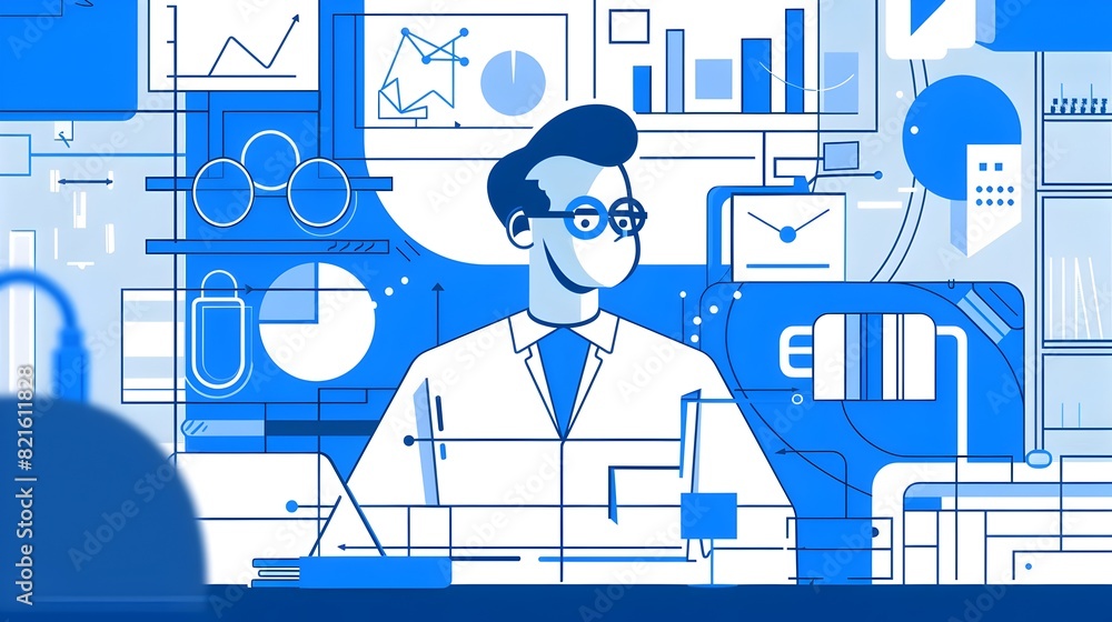 Poster skilled sales engineer analyzing data visualizations to provide strategic recommendations for busine