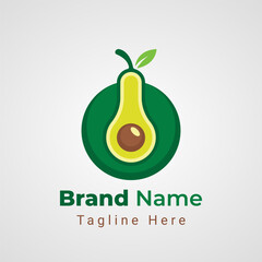 Avocado Power Button Logo, combination of the Avocado fruit that forms power button