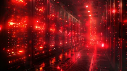 Obraz premium Server Room Spectacle: Dynamic Network Composition