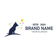 domestic dog logo animal care silhouette design simple modern template