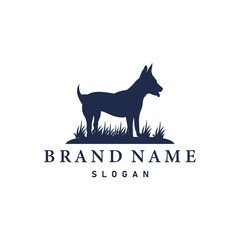 domestic dog logo animal care silhouette design simple modern template