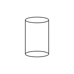 Cylinder geometrical figure outline icon. Symbol logo illustration.