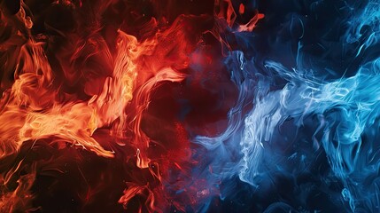 Fototapeta premium red and blue battle lightning background