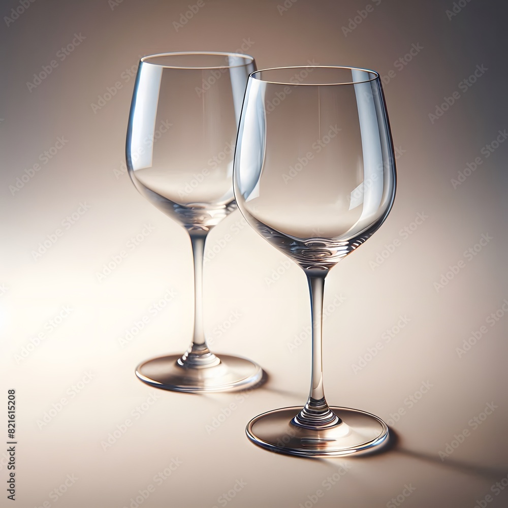 Poster the glasses should be empty and made of clear glass with a smooth surface generated by ai