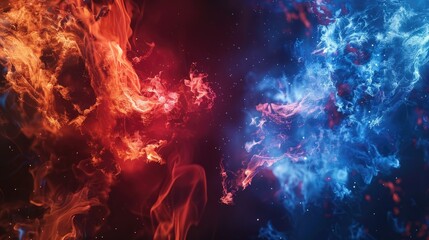Fototapeta premium red and blue battle lightning background
