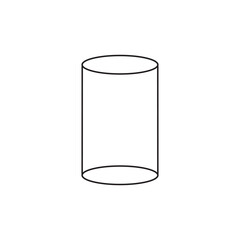 Cylinder geometrical figure outline icon. Symbol logo illustration.