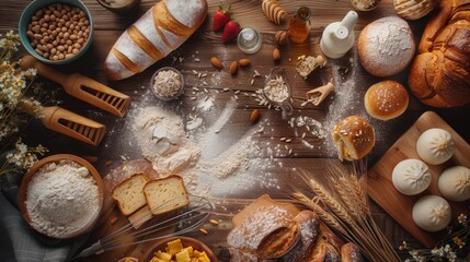 World baking day background concept with copy space