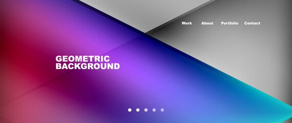 Fototapeta premium Flowing bright neon gradients geometric abstract background with triangles and lines. Fluid color pattern of color liquid gradient background for wallpaper, banner, background, card, landing page