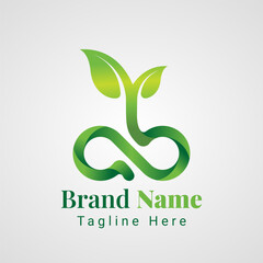 Letter ab Infinity Nature Logo, combinations of letter a and b logos interconnect to form the infinity logo of nature