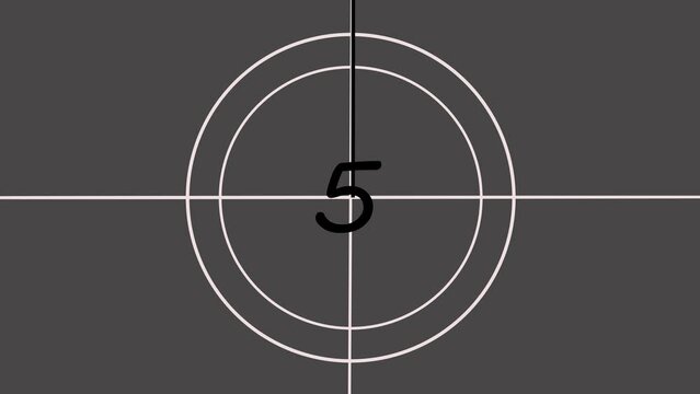 10 second SMPTE universal film leader countdown. With old filmy background