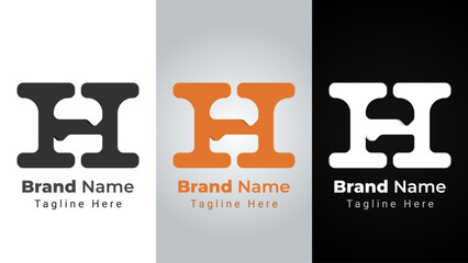 Fototapeta premium Letter H Burger Logo, Simple and elegant logo of the letter h that forms a burger. Can be used for fast food restaurant logo