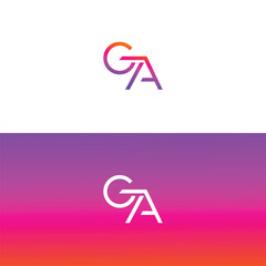 GA, AG letter logo design template elements. Modern abstract digital alphabet letter logo.