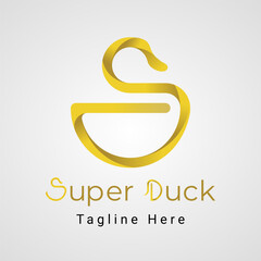 Letter SD (Super Duck) Logo, combination of the letter S and D that form the Duck Animal