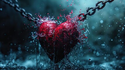 An image of a heart with chains breaking away from it, symbolizing emotional and societal liberation.