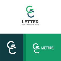 GC, CG letter logo design template elements. Modern abstract digital alphabet letter logo.