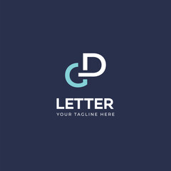 GD, DG letter logo design template elements. Modern abstract digital alphabet letter logo.