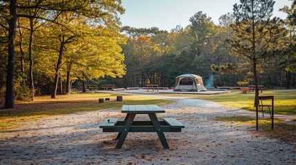 Park picnic tables