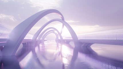 minimalistic style, white and purple, bridges, many bridges, a lot of bridges, crosschain - Powered by Adobe