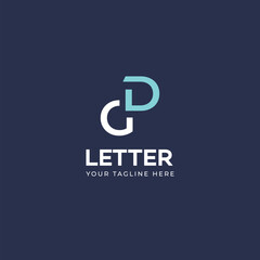 Obraz premium GD, DG letter logo design template elements. Modern abstract digital alphabet letter logo.