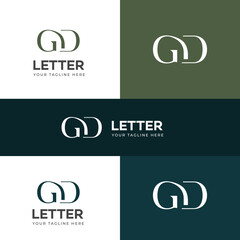 GD, DG letter logo design template elements. Modern abstract digital alphabet letter logo.