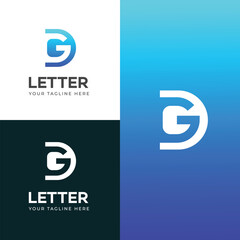 GD, DG letter logo design template elements. Modern abstract digital alphabet letter logo.