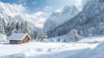 a majestic snowy landscape