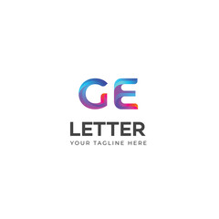3D GE, EG letter logo design template elements. Modern abstract digital alphabet letter logo.