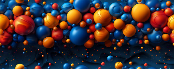 A colorful image of many different colored balls