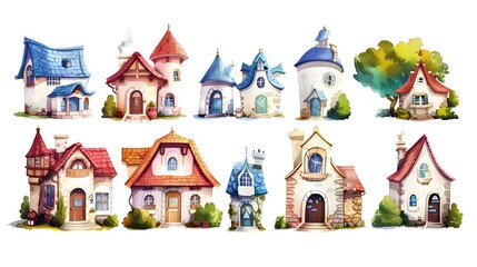 Fototapeta premium Enchanting Storybook Cottages and Fairytale Dwellings in Quaint Historic European Village