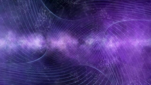 Fantasy universe with curvy lines loop animation background.