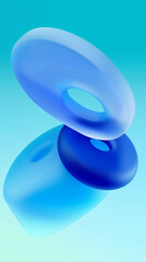 Sleek abstract design featuring intertwined blue loops in a serene gradient background