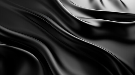 Black silk cloth abstract background. Elegant luxurious backdrop,Black Silk Fabric Texture with Beautiful Waves. Elegant Background for a Luxury Product
