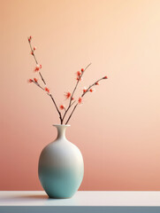 plant in the modern vase on isolated background