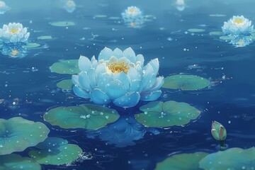 Abstract Cyber Silverpoint Impressionism Illuminated Flowers