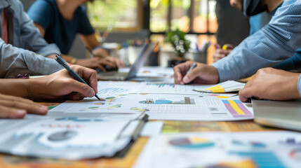 Dedicated businessman analyzing financial data and strategic planning at his office desk