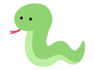 ゆるい蛇のベクターイラスト。干支、十二支、へび、年賀