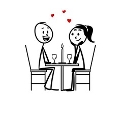 A couple is on a date at restaurant