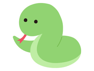 ゆるい蛇のベクターイラスト。干支、十二支、へび、年賀
