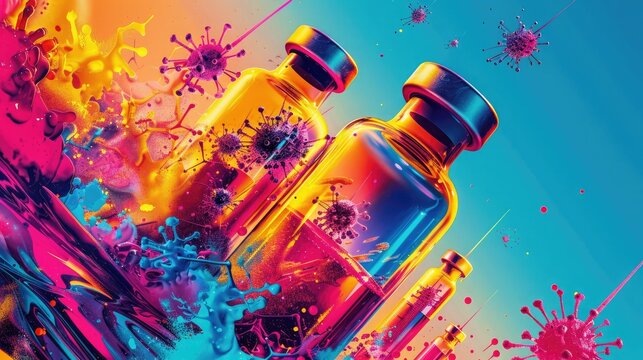 Vaccines are a safe and effective way to protect yourself from serious diseases. vibrant color