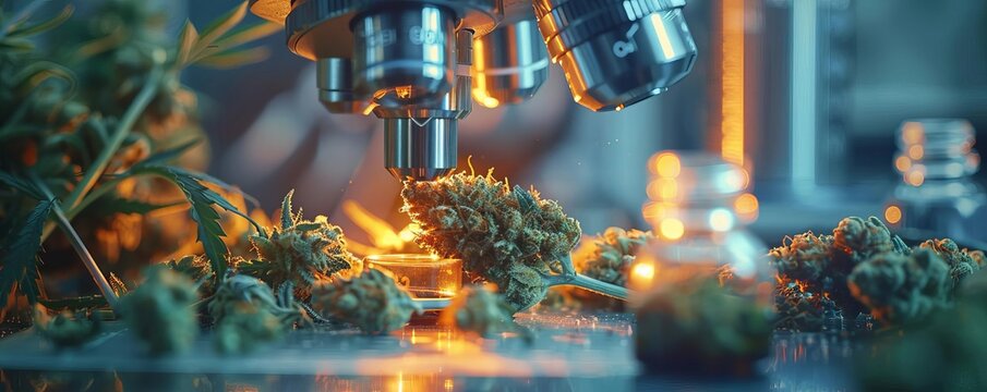 5 Microscope focused on a cannabis trichome Scientific research and cannabinoids