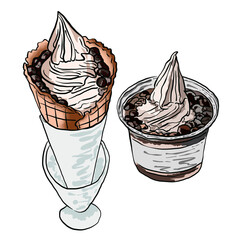 Illustration decoration design element milk tea dessert food beverage 