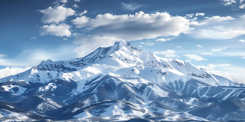 a snow covered mountain peak