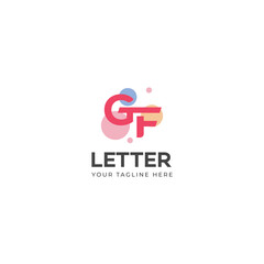 GF, FG letter logo design template elements. Modern abstract digital alphabet letter logo.