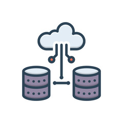 Color illustration icon for big data