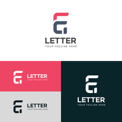 GF, FG letter logo design template elements. Modern abstract digital alphabet letter logo.