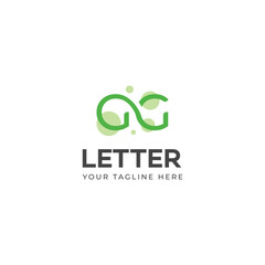GG letter logo design template elements. Modern abstract digital alphabet letter logo.