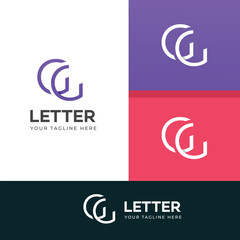 GG letter logo design template elements. Modern abstract digital alphabet letter logo.